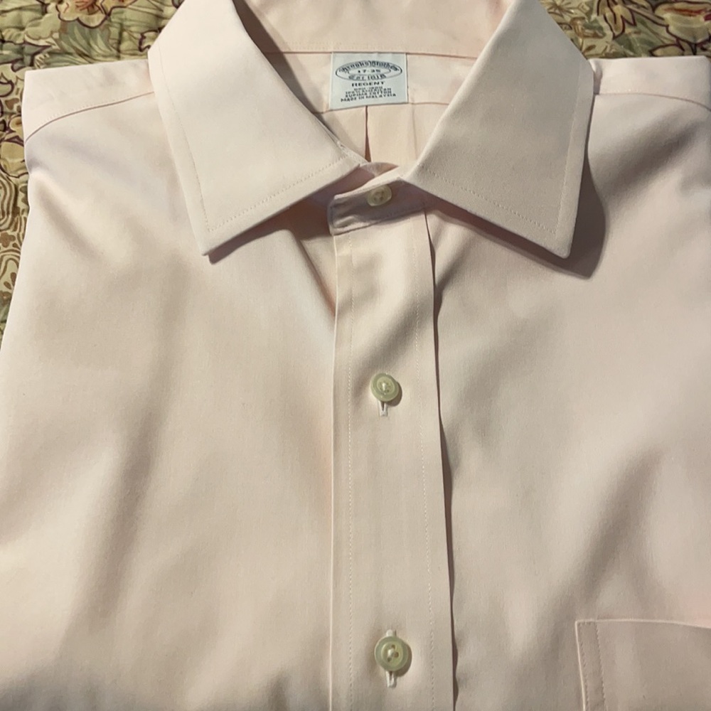 Brooks Brothers NWOT Regent 17-35 Supima Cotton Pale Pink Button-down
